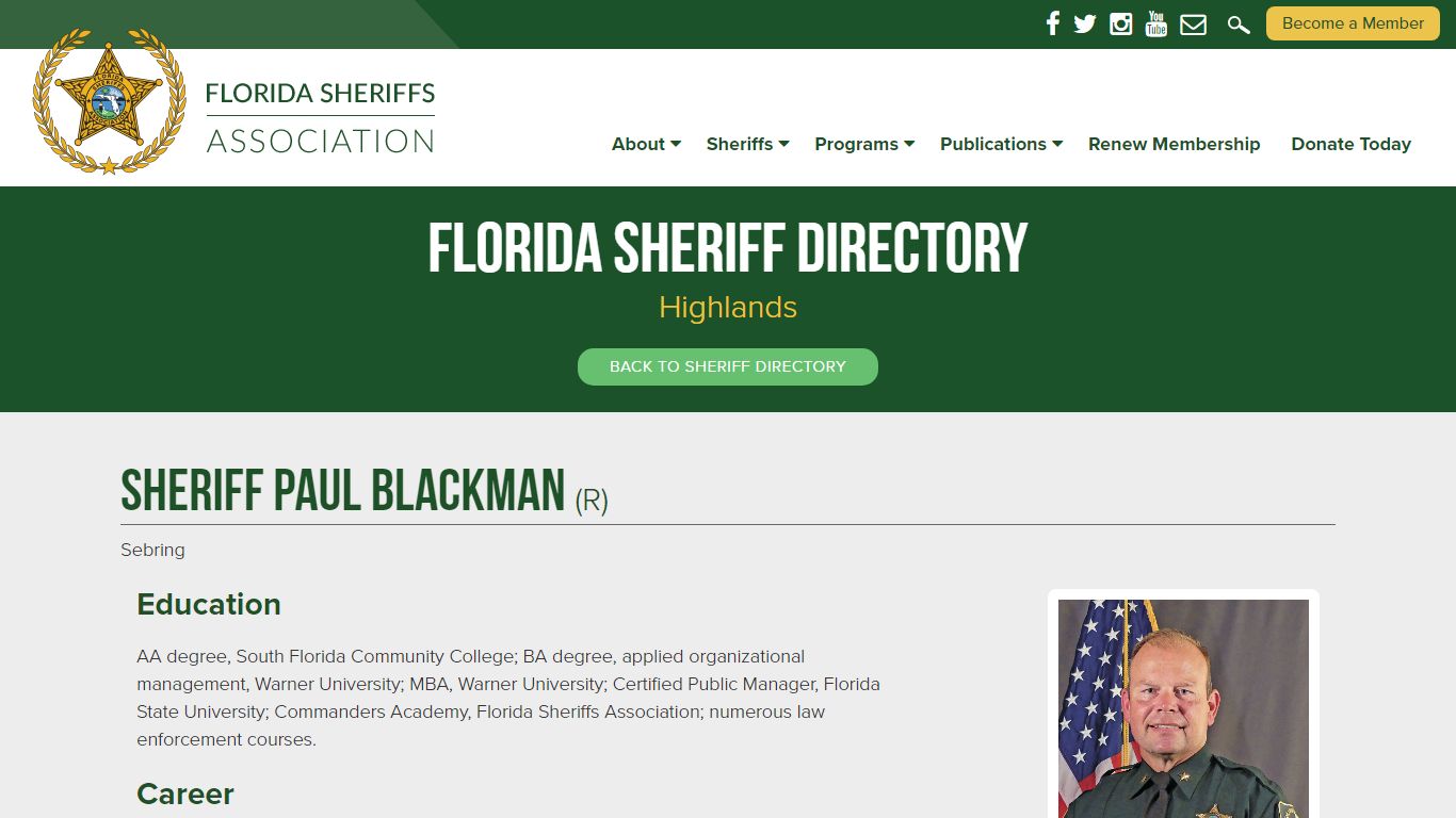 Highlands County: Sheriff Paul Blackman - Florida Sheriffs Association